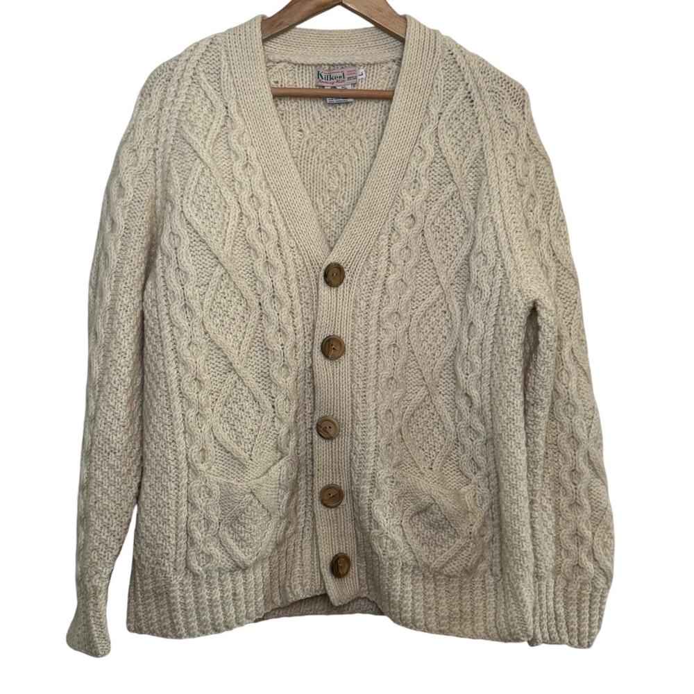 KilKeel Knitting Mills Handmade Pure Wool Made in Ireland Fisherman Sweater
